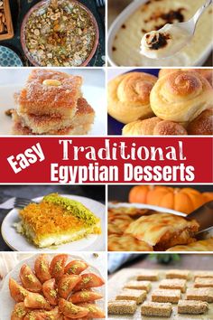 an image of egyptian desserts collage with caption for easy traditional egyptian desserts