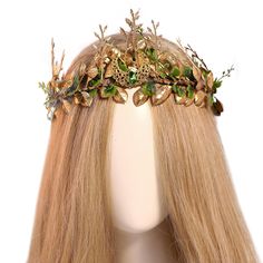 PRICES MAY VARY. Unique Design: traditional and classic designs from ancient Greece up to the contemporary fairy culture are incorporated into the headpiece designs. sturdy Materials: these elf crowns are made of high-quality artificial leaves and flowers with metal frames and galss rhinestone, which ensure long-lasting use and comfort. Craftsmanship: each woodland flower headband in this collection is crafted by professional designers, making them unique and of higher quality than mass-produced Forest Queen Crown, Forest Fairy Headpiece, Fae Costume, Woodland Princess, The Wizard Of Oz Costumes, Crown Of Leaves, Nature Accessories, Princess Photo Shoot