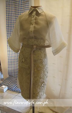 Female Barong Outfit, Filipiniana Office Attire, Filipiniana Pantsuit, Filipiniana Dress Modern Philippines