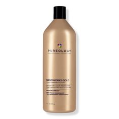 Nanoworks Gold Conditioner - NANOWORKS GOLD CONDITIONER 33.8OZBenefitsStrengthens hairRenews softness, manageability, and shineProvides extraordinary color protectionContains less than 1% of synthetic fragrancesThis product is 100% veganRecyclable packagingKey IngredientsKeravis: Strengthens hairGolden Marula Oil: Supports scalp health and keeps hair soft, supple, and moisturizedFormulated WithoutSulfates SLC & SLESParabensFormaldehydes, Formaldehyde-Releasing AgentsPhthalatesMineral OilRetinyl Pureology Shampoo, Longer Hair Styles, Hair Styles Fall, Hair Care Products Professional, Aromatherapy Blends, Marula Oil, Small Bedroom Ideas, Longer Hair, Sulfate Free Shampoo