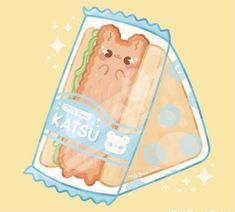 an illustration of a kasu sandwich in a box