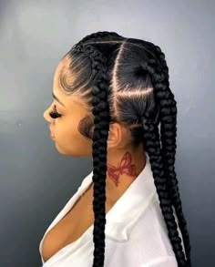 Jada Wayda Braids, Hairstyles Feed In Braids, Wayda Braids, Jada Wayda, 4 Braids, Hair Clasp