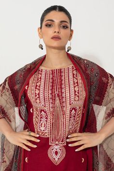 Zellbury Embroidered Shirt Shalwar Dupatta - Red - Slub Lawn Suit-0652 Signature Lawn Collection 2024 Default Title Zellbury Embroidered Shirt Shalwar Dupatta - Red - Slub Lawn Suit-0652 Signature Lawn Collection 2024 Original brand suit fabric and photography lite diffrance in actual print. Chanderi Resham Embroidery Straight Kurta Top, Straight Kurta Top With Resham Embroidery In Chanderi, Traditional Drape Sets With Red Resham Embroidery, Festive Traditional Drape Top With Dupatta, Red Set With Resham Embroidery And Straight Kurta, Red Churidar With Resham Embroidery For Transitional Season, Traditional Red Straight Kurta With Dupatta, Red Chanderi Churidar With Dabka Work, Transitional Red Churidar With Resham Embroidery