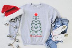 Optometrist Christmas Tree Sweatshirt Unisex Heavy Blend Crewneck Sweatshirt Gildan 18000 - 50% Cotton 50% Polyester - Medium-heavy fabric (8.0 oz/yd²) - Loose fit - Runs true to size ❤️ Returns & exchanges I don't accept returns, exchanges, or cancellations All sales are final. Thank you for supporting our small business! Christmas Optometry, Doctor Graduation, Cute Glasses, Eye Doctor, Tshirt Ideas, Work Shirt, Work Shirts, Heavy Fabric, Graduation Gifts