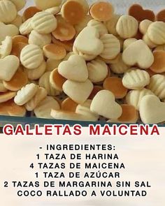 some kind of food that is on top of a table with the words galaetas maccena written below it