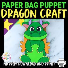 paper bag puppet dragon craft for kids to make