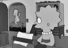 the simpsons character is sitting in his living room reading a newspaper and holding a roll of paper