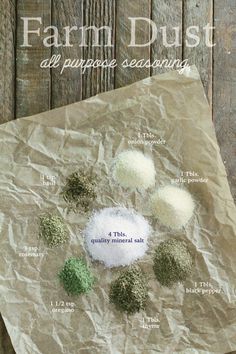 the ingredients for this homemade seasoning mix are shown on a piece of paper