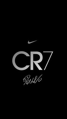 the nike logo is black and white with grey letters that read, cr7 club