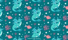 Water dragon and fish pattern design Fish Pattern Design, Design Dragon, Water Dragon, Fish Pattern, Fish Patterns, Wallpapers Backgrounds, Design Ad