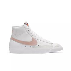 Nike Blazer Mid '77 Vintage "White/Pink Oxford" Women's Shoe - Hibbett | City Gear Vintage White Sneakers For Spring, Jordan Shoes List, Best Jordan Shoes, All Jordan Shoes, Jordan Shoes For Women, Blazer Mid 77 Vintage, Wishlist 2024, Womens Basketball Shoes, Nike Blazer Mid 77