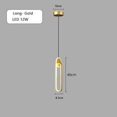 an image of a light fixture with measurements for the length and width in front of it