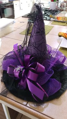 a witches hat sitting on top of a table