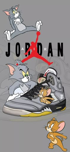 an advertisement for the air jordan brand featuring cartoon cats and basketball shoes, with text that reads