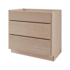 a wooden dresser with three drawers on one side