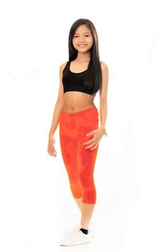 Dnd Board, Orange Tie Dye, Girl Leggings, Floral Tankini, Orange Leggings, Fitness Wear Outfits, Hand Tie, Orange Tie