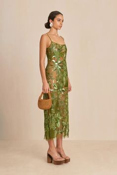 Spring Wedding Guest, Cocktail Attire, Cult Gaia, Bugle Beads, Guest Outfit, Fall Dresses