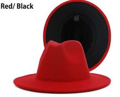 Classic Unisex double sided color Fedora Hat, one size fits most. (Exterior Color/Interior Color) 65% Cotton 35% Polyester Red Fedora, Women's Headbands, Classy Hats, Supreme Hoodie, Hats Summer, Luxury Hats, Flat Brim Hat, Hat Patterns To Sew, Fedora Hat Women