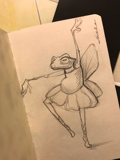 a drawing of a fairy holding a wand