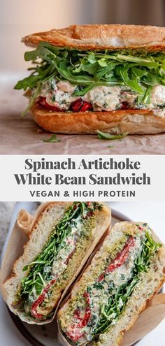 Spinach Artichoke White Bean Sandwich - Plant Based RD White Bean Sandwich, Bean Sandwich, Keto Salad, Vegan Sandwich, Spinach Artichoke, White Bean, Meatless Meals