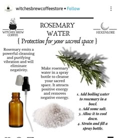 rosemary water with instructions for how to use it