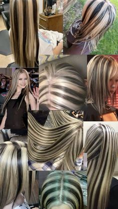 Skunk Highlights On Light Brown Hair, Dark Hair With Blonde Skunk Stripe, Skunk Hair Light Brown, Brown Hair Blonde Skunk Stripe, Light Brown Hair With Blonde Skunk Strip, Light Brown And Blonde Skunk Stripe, 2000 Hair, Preppy Hairstyles, Skunk Hair