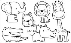 the letter e with animals and giraffes coloring pages for kids to print