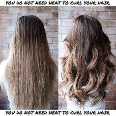 Heatless curls before and after! Hairstyles Evening, Waves Overnight, Cute Hairstyles Easy, Heatless Waves Overnight, Heatless Curls Overnight, Evening Curls