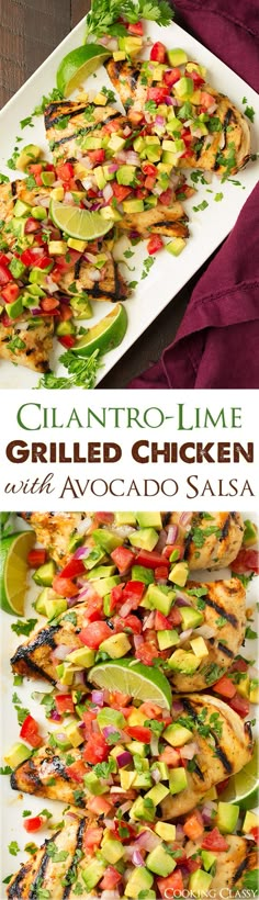 grilled chicken and avocado salad with cilantro lime is the perfect side dish