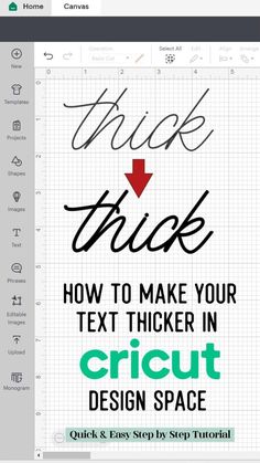 an image of how to make your text thicker in cricut design space