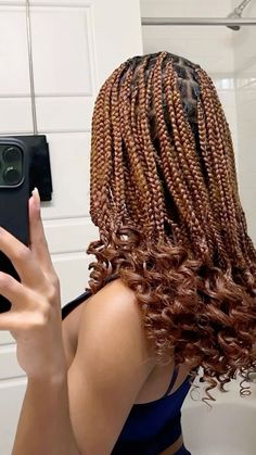 ginger box braids, curly box braids Women's Undercut, Cute Box Braids, Short Box Braids Hairstyles, Short Box Braids