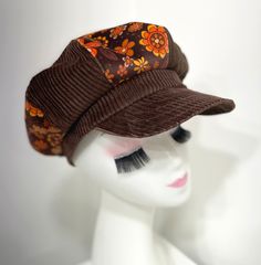 Vintage Visor Hat For Fall, Retro Brown Hat With Curved Brim, Retro Brown Hats One Size Fits Most, Retro Visor Hat For Fall, Retro One Size Hats For Fall, Retro Brown Hat, One Size Fits Most, Retro Brown Hats, One Size Fits Most, Retro Fall Hat One Size, Retro Fall Hats One Size