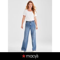 in stock Magnolia Colors, High Rise Wide Leg Jeans, Petite Jeans, Petite Outfits, Wide Leg Denim, Signature Style, Wide Leg Jeans, Women Empowerment, Denim Jeans