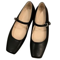 PRICES MAY VARY. Made of soft leather,Premium quality rubber soles are not only slip resistant but also more comfortable. The classic square toe design, with adjustable ankle straps, allows you to enjoy comfort while remaining elegant. Mary Jane shoes have a touch of retro temperament,look great with your dress, blouse, jeans, skirts and so on. Flat shoes are lightweight and flexible, suitable for daily wear, such as shopping, office work, walking. If you have wide feet, we recommend sizing up.P Ballerina Style Shoes, Wide Feet Shoes, Ballerina Style, Best Flats, Slip On Flats, Dress Blouse, Shoes Soft, Blouse Jeans, Jane Shoes