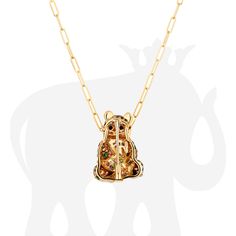 GW01PAN 'Ark' Collection, Multi Sapphire & Onyx Panda Brooch/Pendant in 18k Yellow Gold. Approx. Stone Wt: 3.84 Carats (Multi Sapphire) Chain Length: 18 in Multi Sapphire, Chain Lengths, Chain Length, Onyx, Sapphire, Yellow Gold, Chain, Stone, Yellow