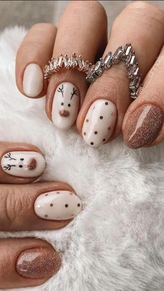 December Nails, Milky Nails, Short Gel Nails, Christmas Nails Easy, Christmas Gel Nails, Cute Gel Nails, Festival Nails