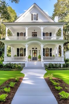 a large white house with lots of windows