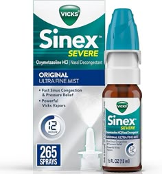 Amazon.com: Vicks Sinex SEVERE Nasal Spray, Original Ultra Fine Mist, Decongestant Medicine, Relief from Stuffy Nose due to Cold or Allergy, & Nasal Congestion, Sinus Pressure Relief, 265 Sprays : Health & Household Syrup Bottle Design, Stuffy Nose Relief, Sinus Pressure Relief, Sinus Congestion Relief, Nasal Decongestant, Cold And Cough, Cold Or Allergies, Retro Packaging