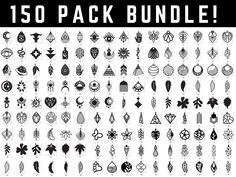 the 150 pack bundle is shown in black and white, with different designs on it