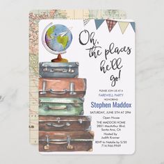 a travel themed birthday party with luggage