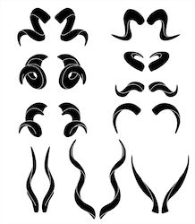 black and white silhouettes of different hair styles on a white background clip art, free images, stock photos, person, graphic design projects, shapes, royalty patterns, simple, drawing, drawings, illustrations, monochrome