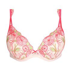 Heart-shaped padded bra MARIE JO Ayama Low-cut Padded Pink Bra, Pink Low-cut Padded Bra, Spring Padded Bras, Spring Underwire Bra With Padded Cups, Elegant Padded Pink Bra, Elegant Padded Bra, Elegant Pink Padded Bra, Spring Padded Underwire Bra, Elegant Padded Bra For Spring