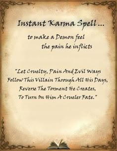 Send Karma Back Spell, Wish Spell, Easy Spells, Witch Quotes