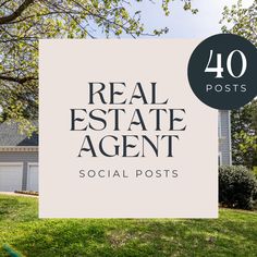 a real estate agent sign in front of a house with the words'real estate agent '