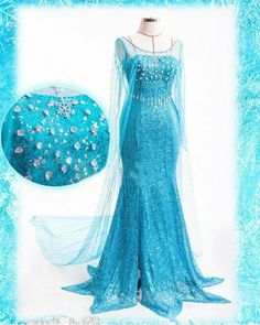 Snow Themed Party, Elsa Fancy Dress, Elsa Halloween Costume, Snow Queen Costume, Elsa Frozen Costume, Blue Princess Dress, Princess Elsa Dress, Elsa Cosplay, Party Gown Dress