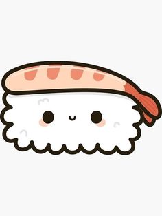 a cute sushi character is smiling and holding a hot dog on it's head