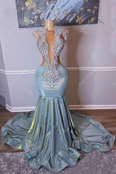 Luxury Allover Crystals Beading Ocean Blue Mermaid Prom Dress Prom Blowout, Prom Color Ideas, Md Dresses, Portrait Outfits, Senior Portrait Outfits, Blue Mermaid Prom Dress, Prom Outfit, Prom Inspo