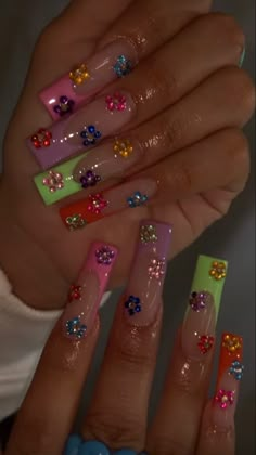 Acrylic Nails Square, Y2k Flower, Kawaii Y2k, Nails Matte, Hippie Nails, Yellow Pearl, Exotic Nails, Gel Press