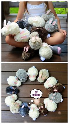 Easter DIY Pom Pom Bunny Tutorials - DIY Magazine Diy Magazine, Easter Crafts Diy, Cute Diy, Bunny Crafts, Easter Crafts For Kids