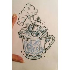 CABBAGE CUP Cup Tattoo, Sketchbook Illustration, Tattoo Sketch, Sketch Drawing, Tattoo Artist, Body Art Tattoos, Phone Ring, Tattoo Artists, Body Art